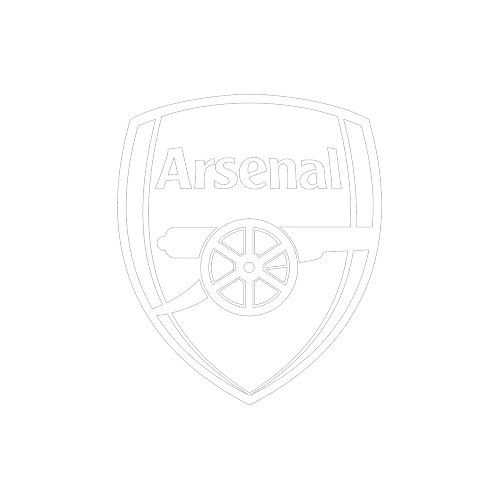 Black and white logo of Arsenal football club featuring a cannon and the word "Arsenal" inside a shield.