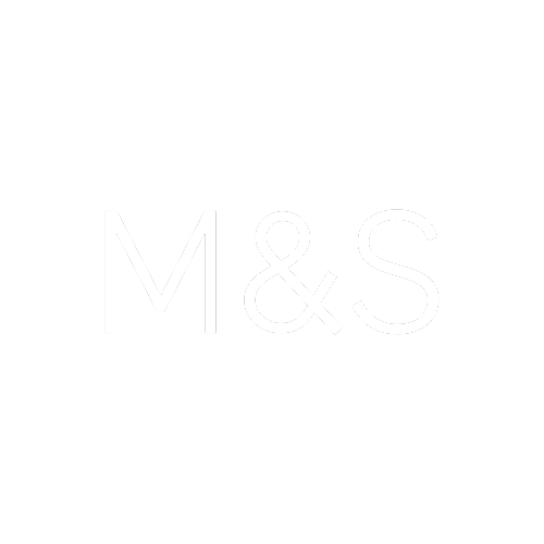 Black background with white text reading 'M & S'.