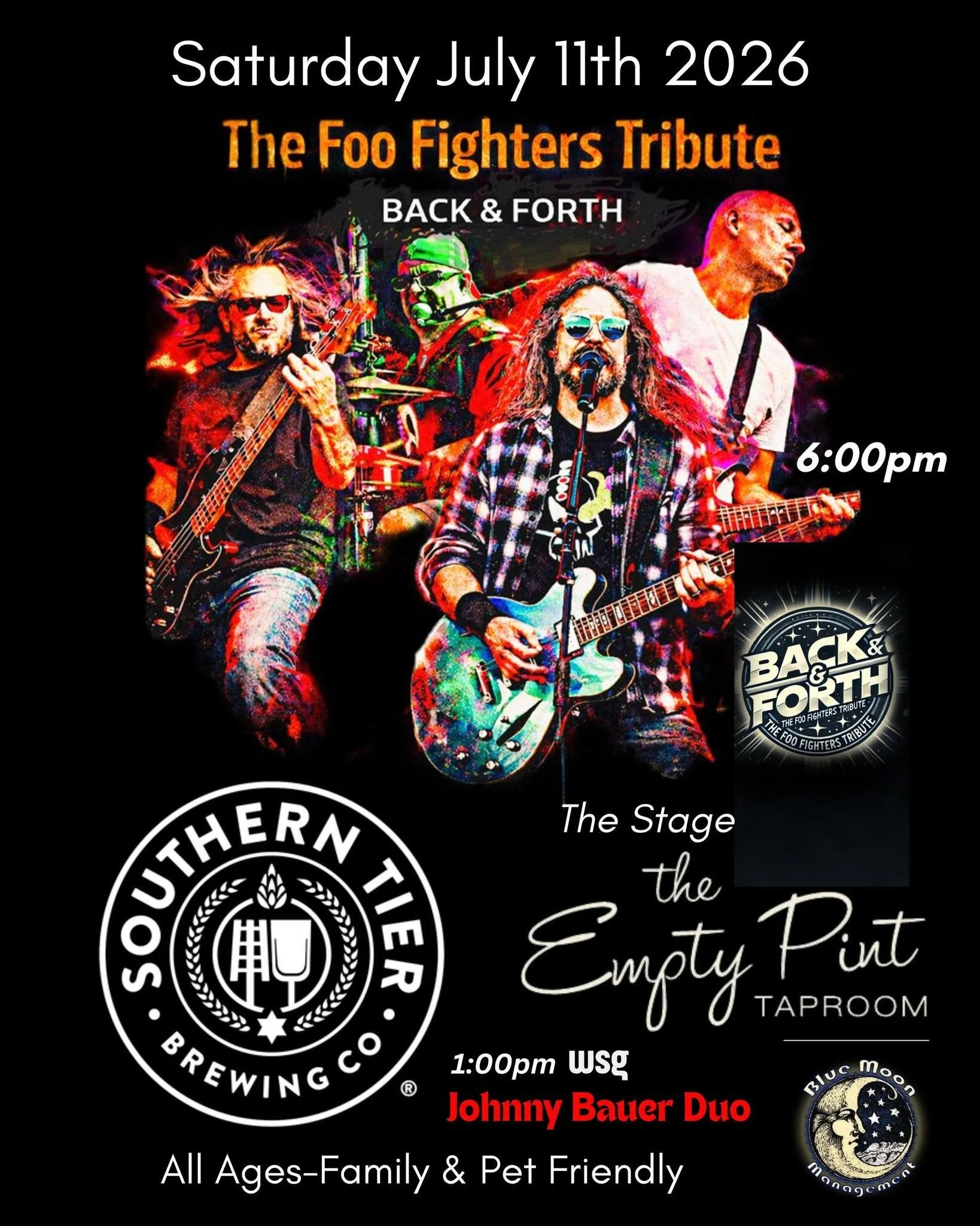 Live Music: Back & Fourth (Foo Fighters Tribute) & Johnny Bauer Duo