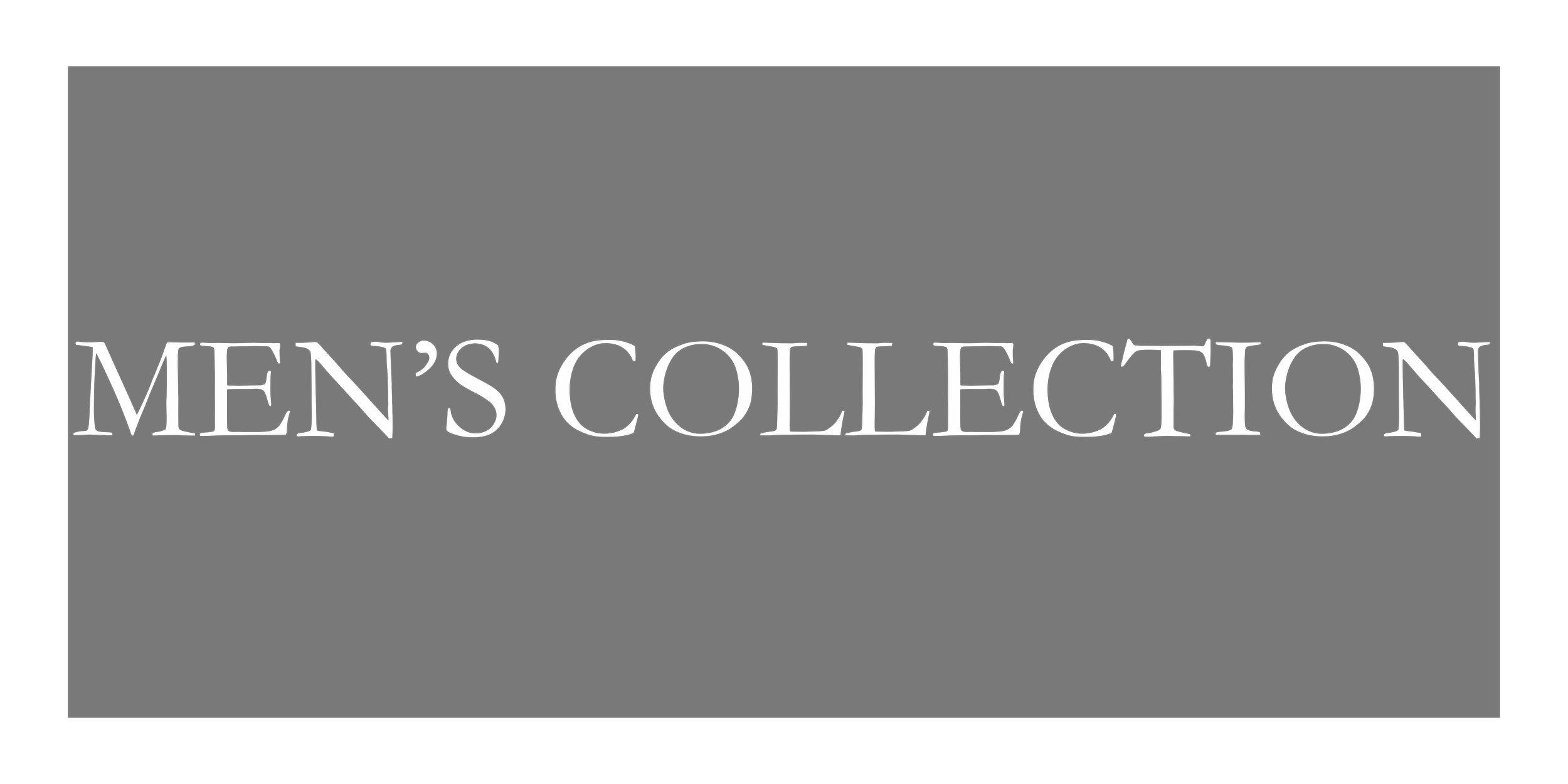 Black background with white text that reads "Men's Collection".