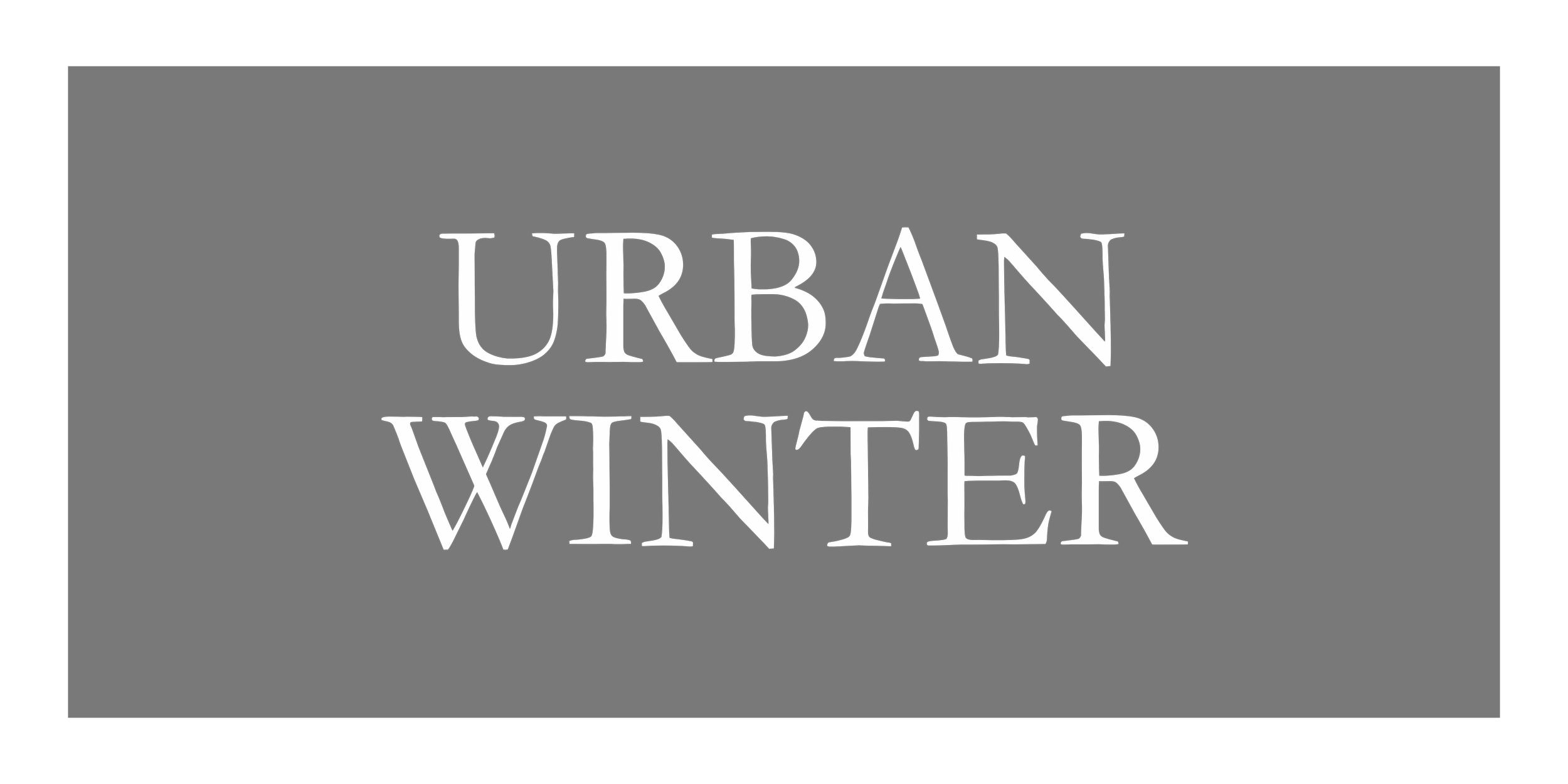 Text reading 'Urban Winter' in white font on a black background.