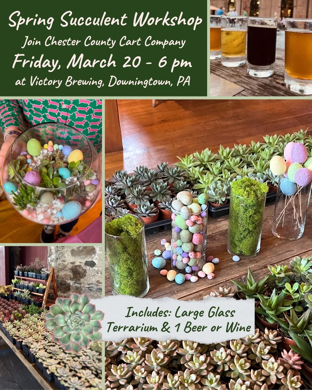 Succulent Workshop with Chester County Cart Co