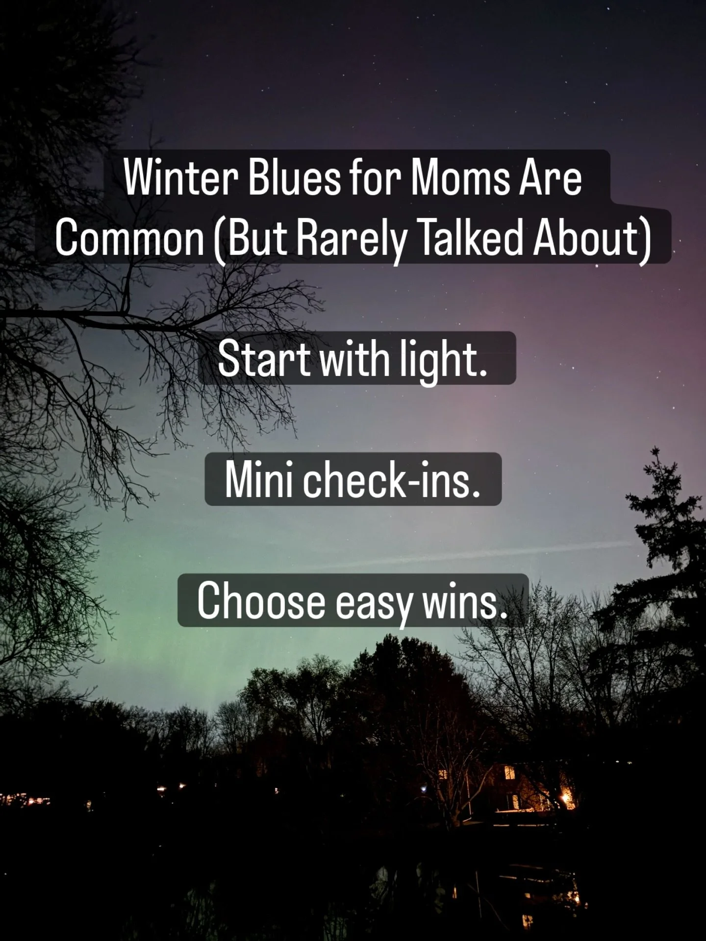 If the winter blues hit harder once you became a mom, you&rsquo;re not imagining it. Short days + nonstop responsibilities + less connection? 
It&rsquo;s a lot on the heart&mdash;and it&rsquo;s talked about way less than it should be. ❄️💛

Small shi