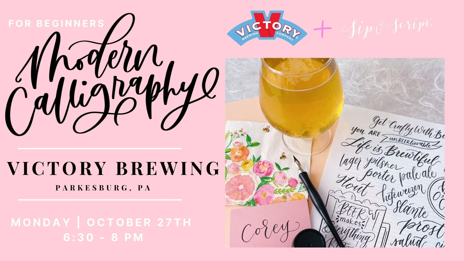 Sip & Script: Modern Calligraphy