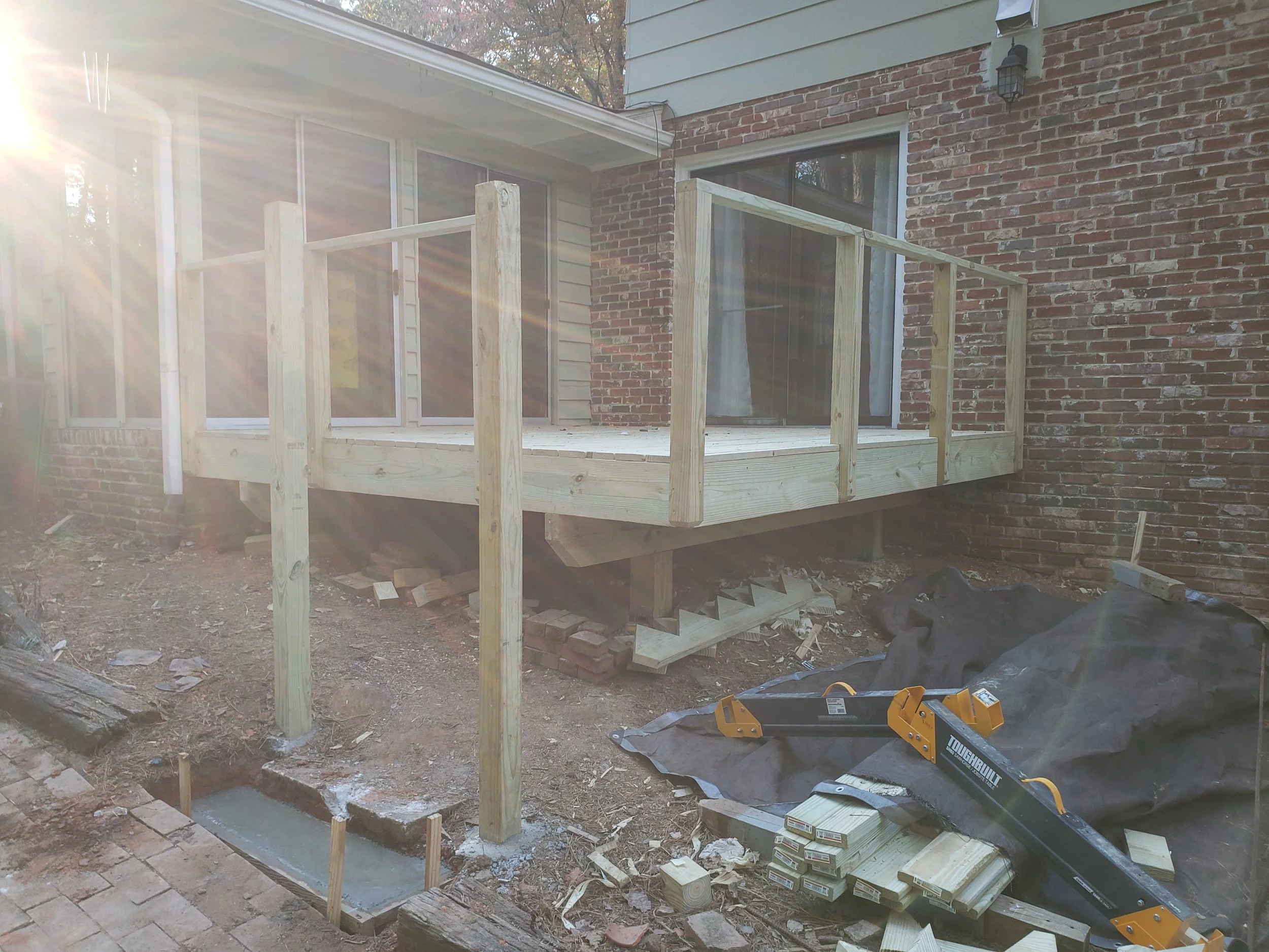 Posts and Pad For Steps