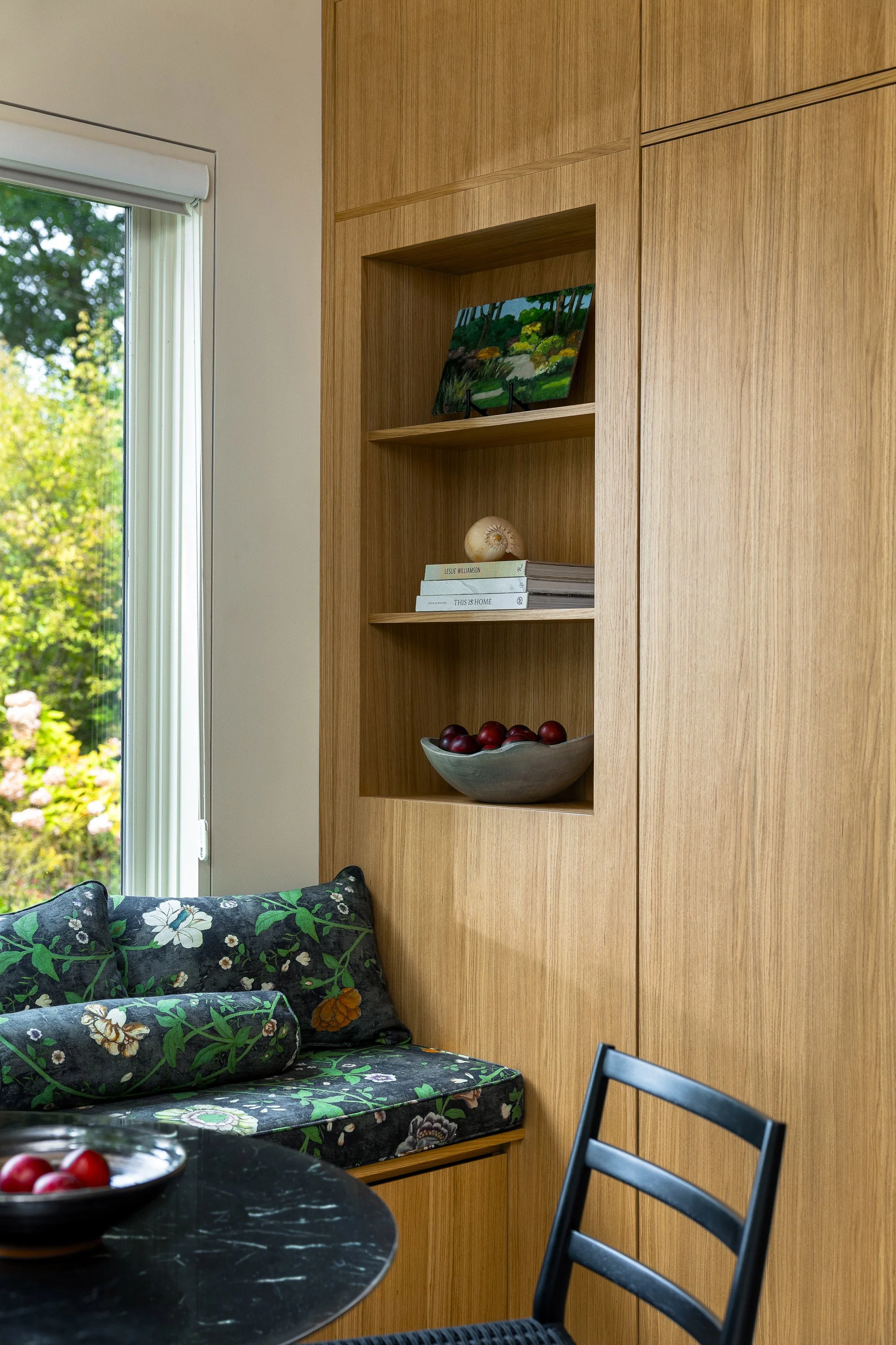 Garrison Foundry Architecture white oak modern kitchen Hudson Valley breakfast nook niche