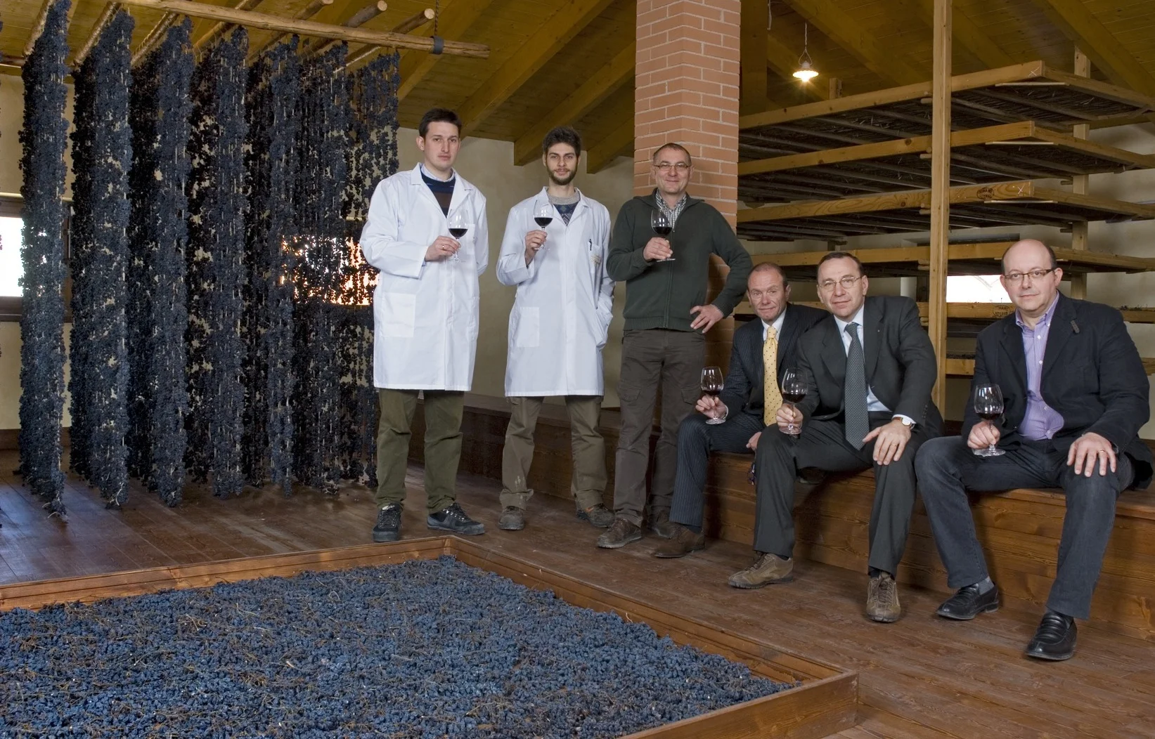 The team at Cantina Valpolicella Negrar: Daniele Accordini (second from right) and Claudio Oliboni (third from left).