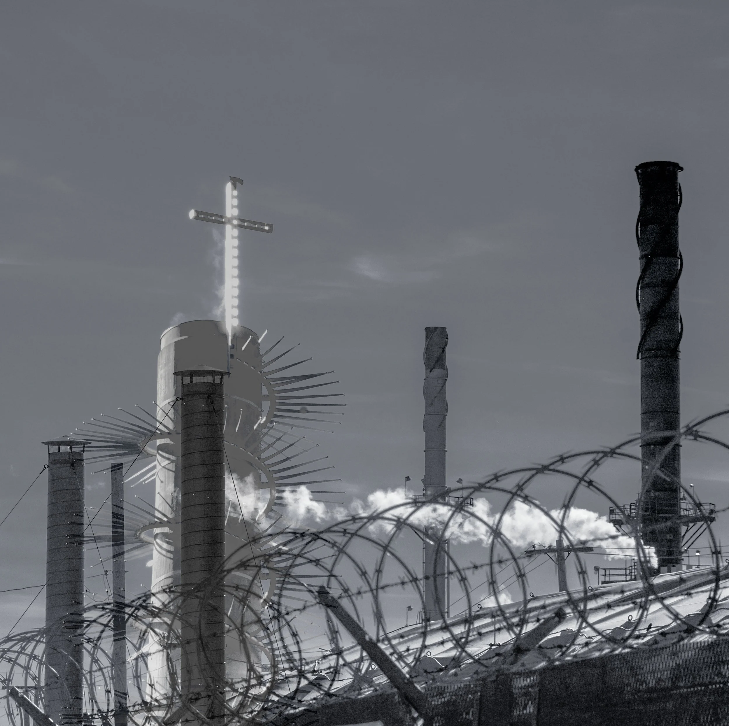 smokestacks & belltower