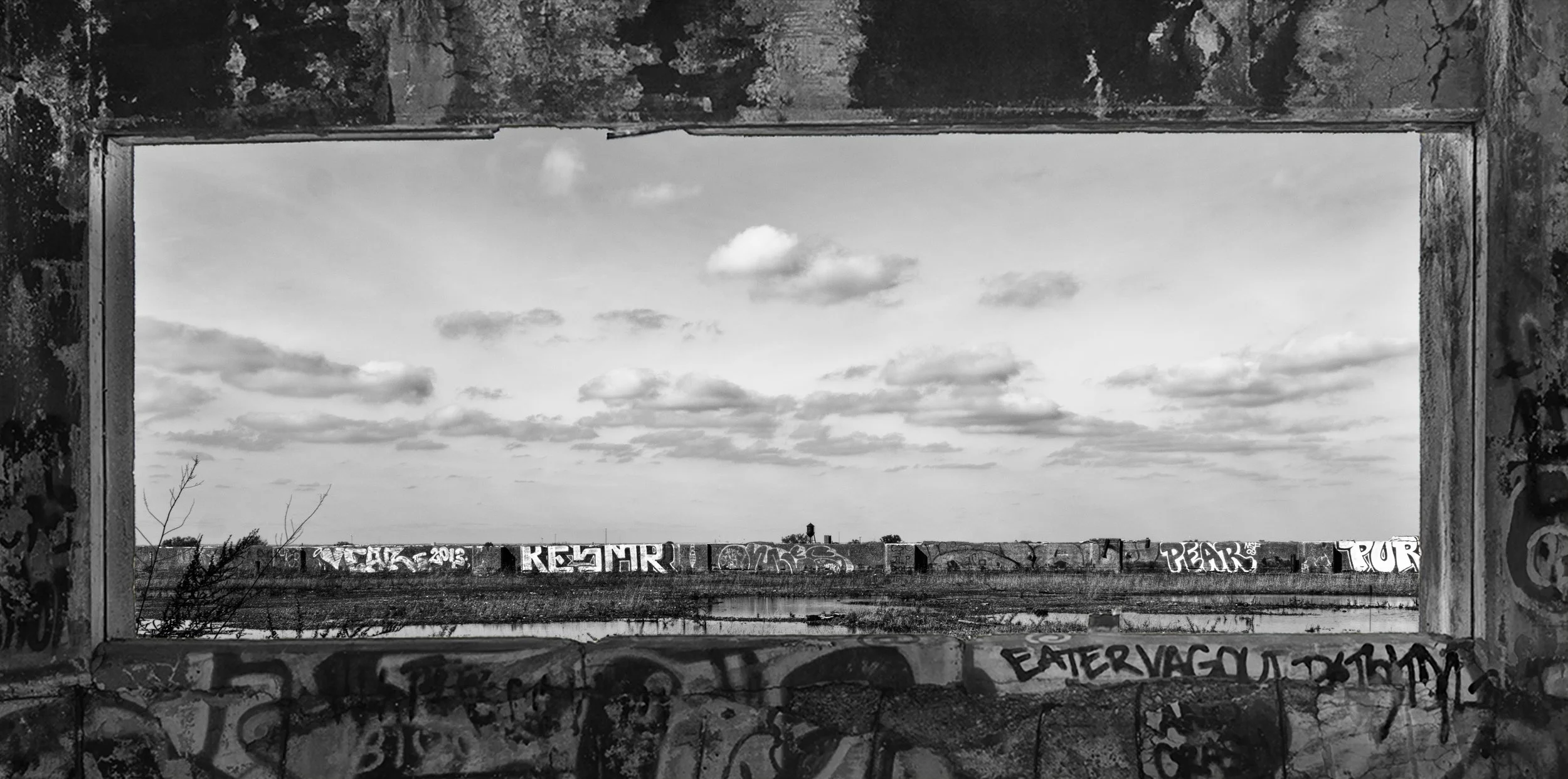 old TV set, the Packard Plant