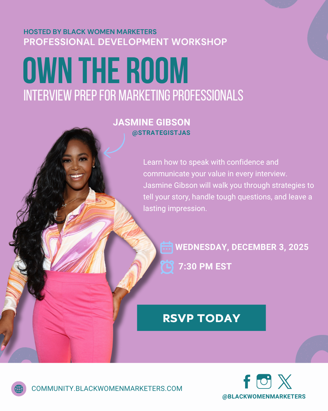 Own the Room: Interview Prep for Marketing Professionals with Jasmine Gibson