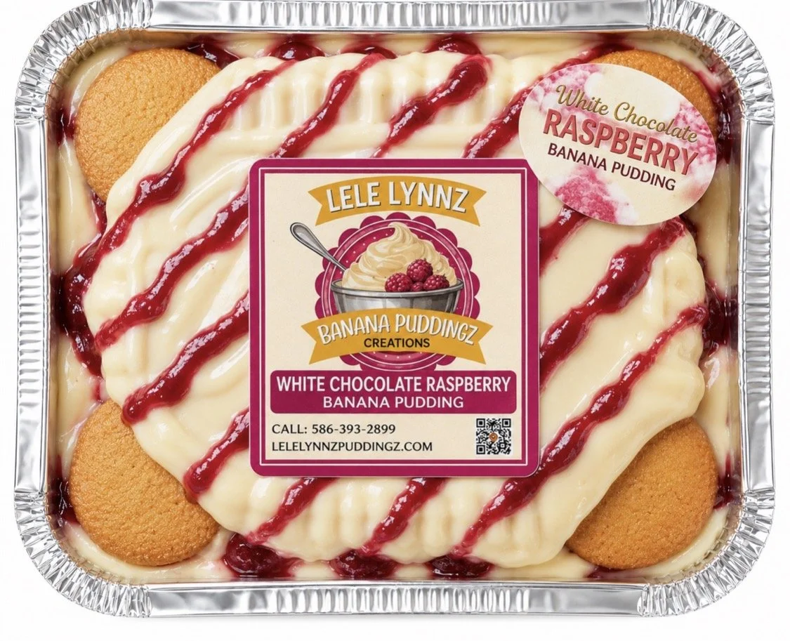 White Chocolate Raspberry Banana Pudding (small)