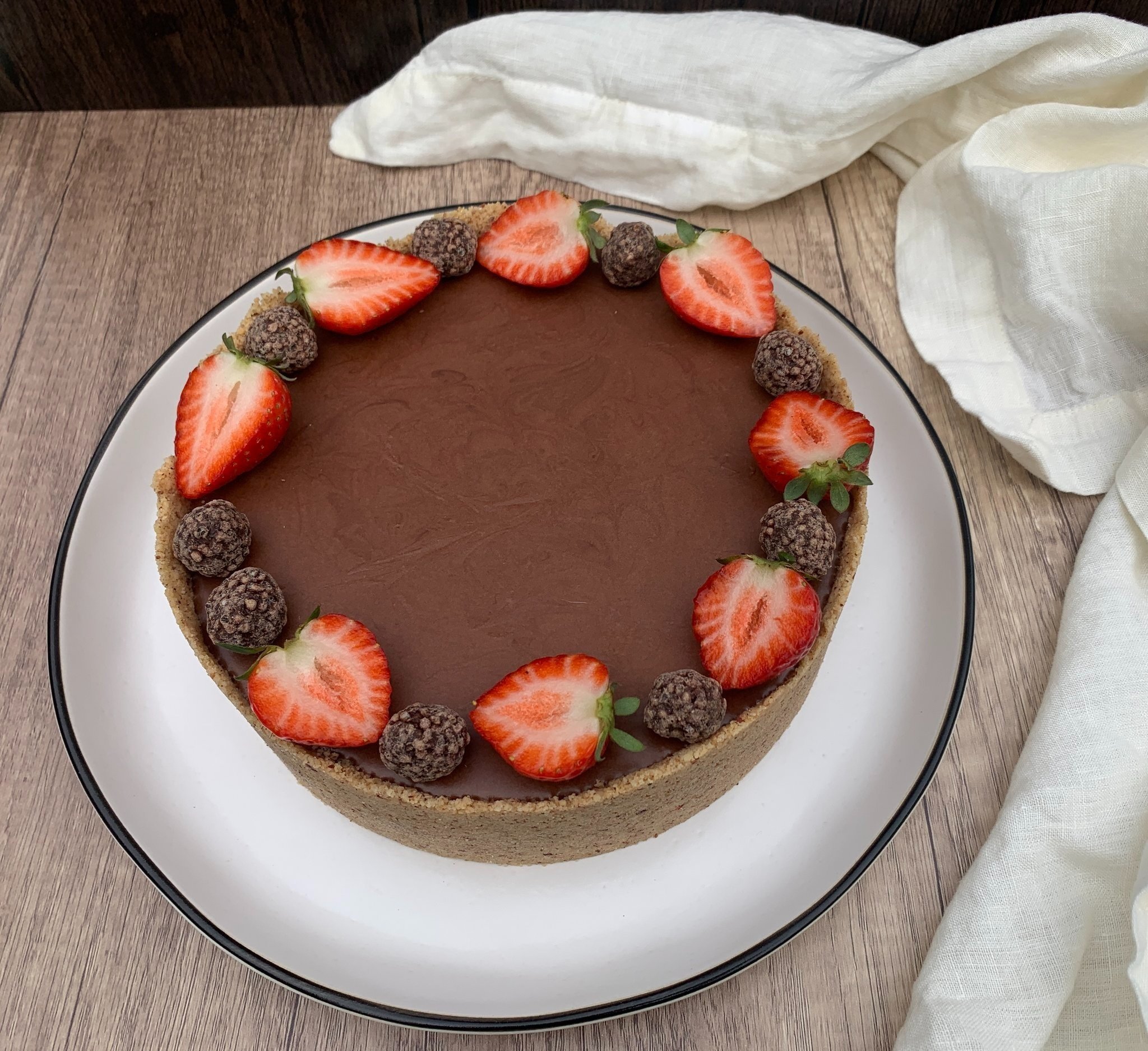 Chocolate Strawberry Vanilla Cheesecake