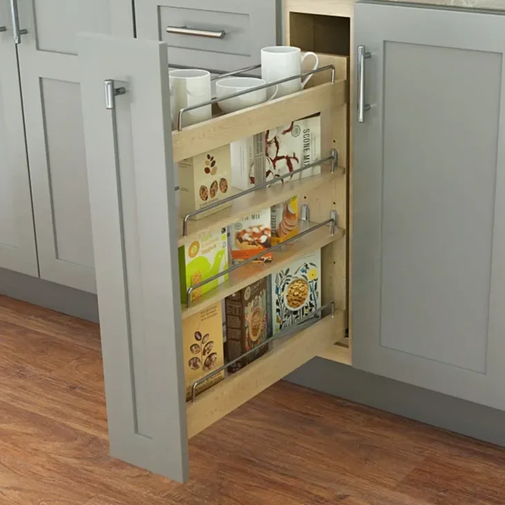 Custom pullout drawer in Oklahoma City kitchen.