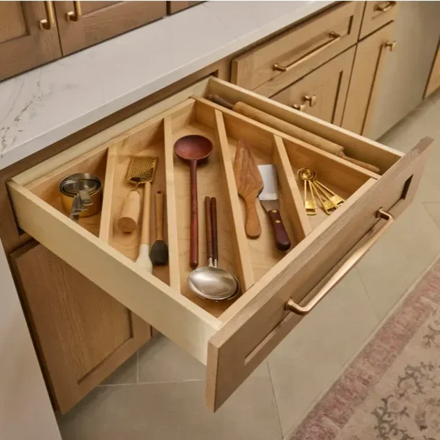 Kitchen drawer with built-in angled utensil organizer in OKC.