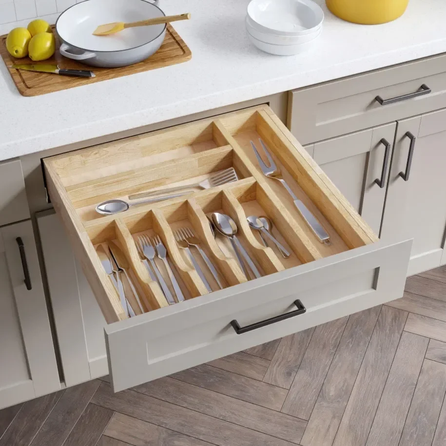 Kitchen cabinetry with built-in cutlery drawer in Oklahoma City.