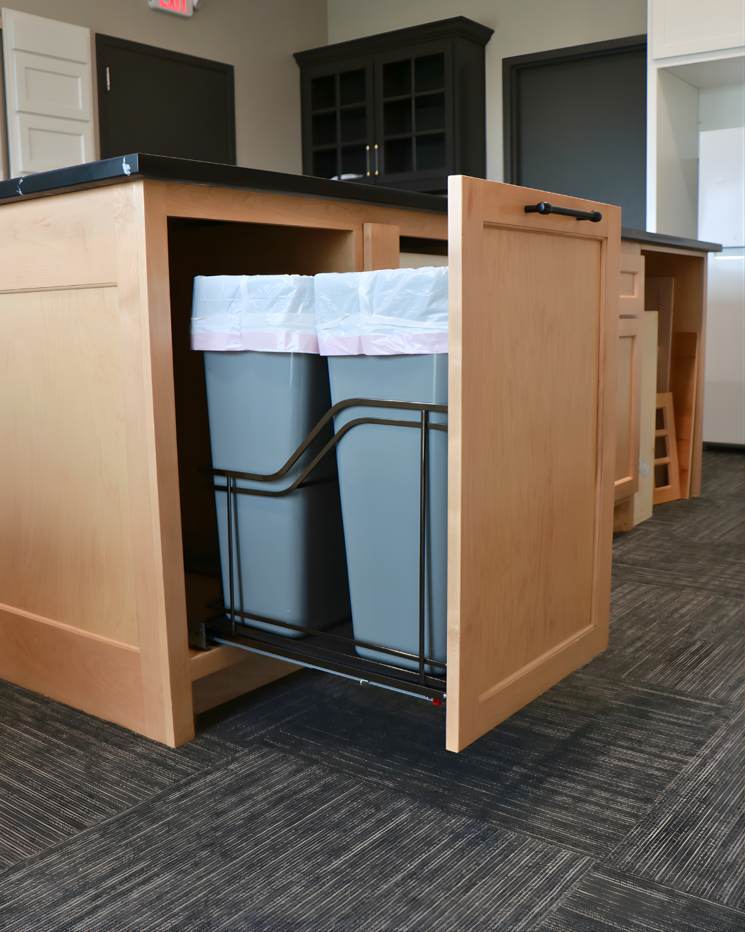 Double trashcan pullout drawer in OKC.