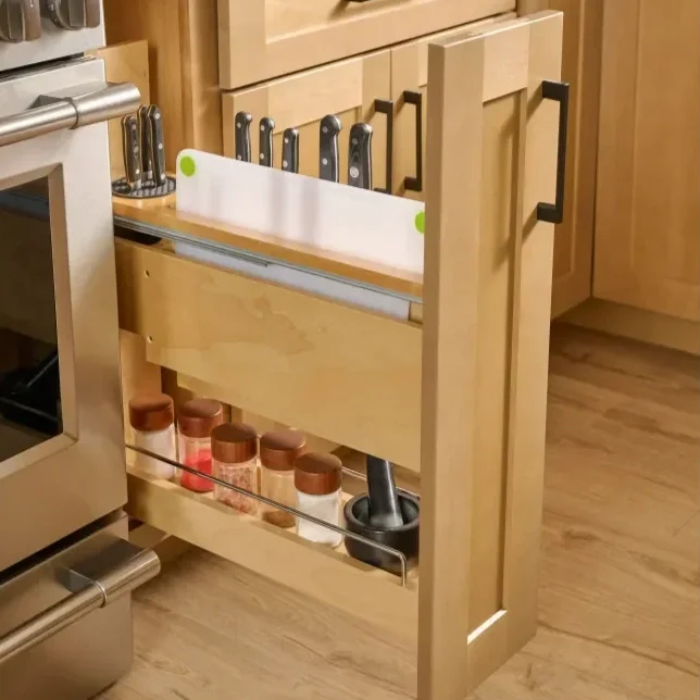 Custom kitchen cabinetry with pullout drawer in Oklahoma City.