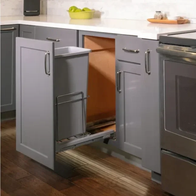 Kitchen with single trashcan pullout drawer in OKC.