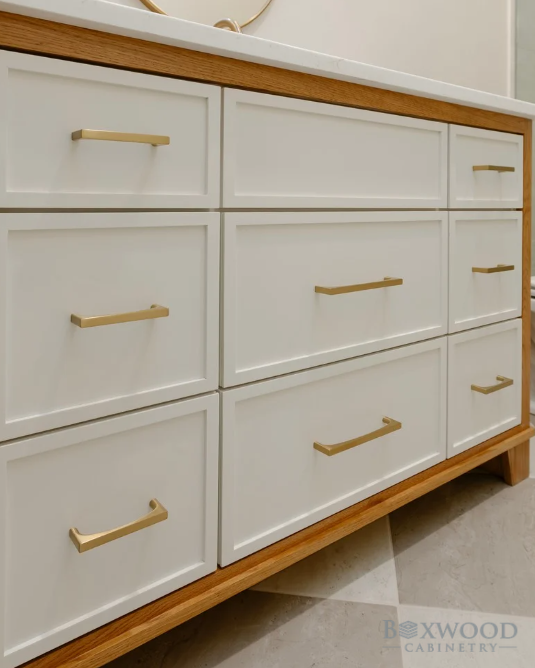 Custom mid-century modern cabinet with shaker doors in OKC.