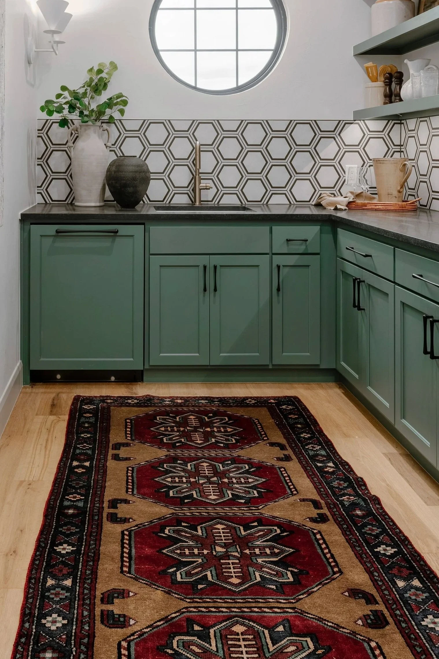 Custom kitchen cabinetry with modified shaker doors in Oklahoma City.