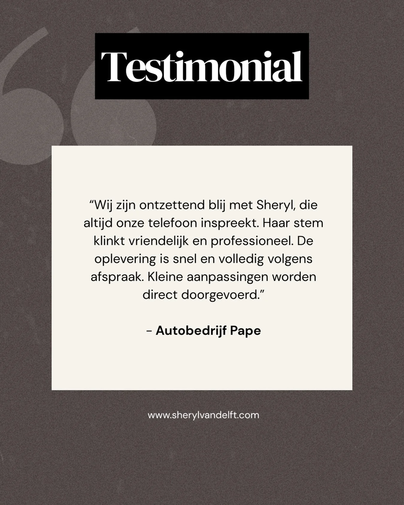 Testimonial Tuesday ✨

Dankbaar voor dit vertrouwen en deze fijne samenwerking!

Op zoek naar een voice-over die snel schakelt en precies aanvoelt wat je nodig hebt? Stuur me gerust een bericht.

#testimonialtuesday #klantreview #voiceover #voiceover