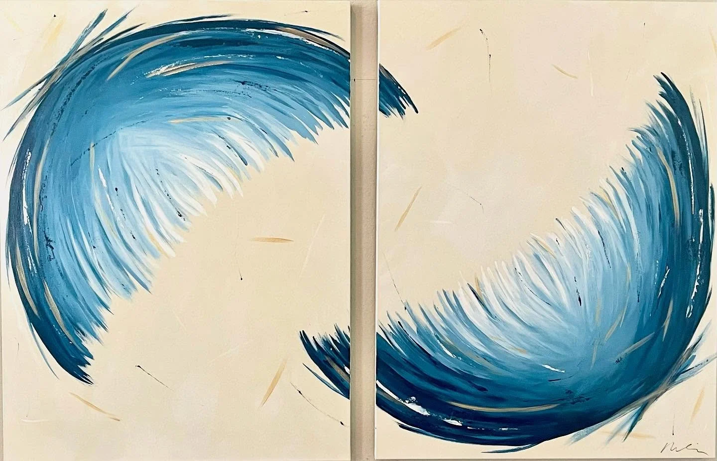 Make a Wish; 40 x 60 diptych (2 canvases) on its way to @olemiss for the lovely @cate.el.young&rsquo;s new home!  Thanks so much @younglisaj for the opportunity to collaborate on such a fun project! 

#originalart #olemissbound #olemissdecor #abstrac