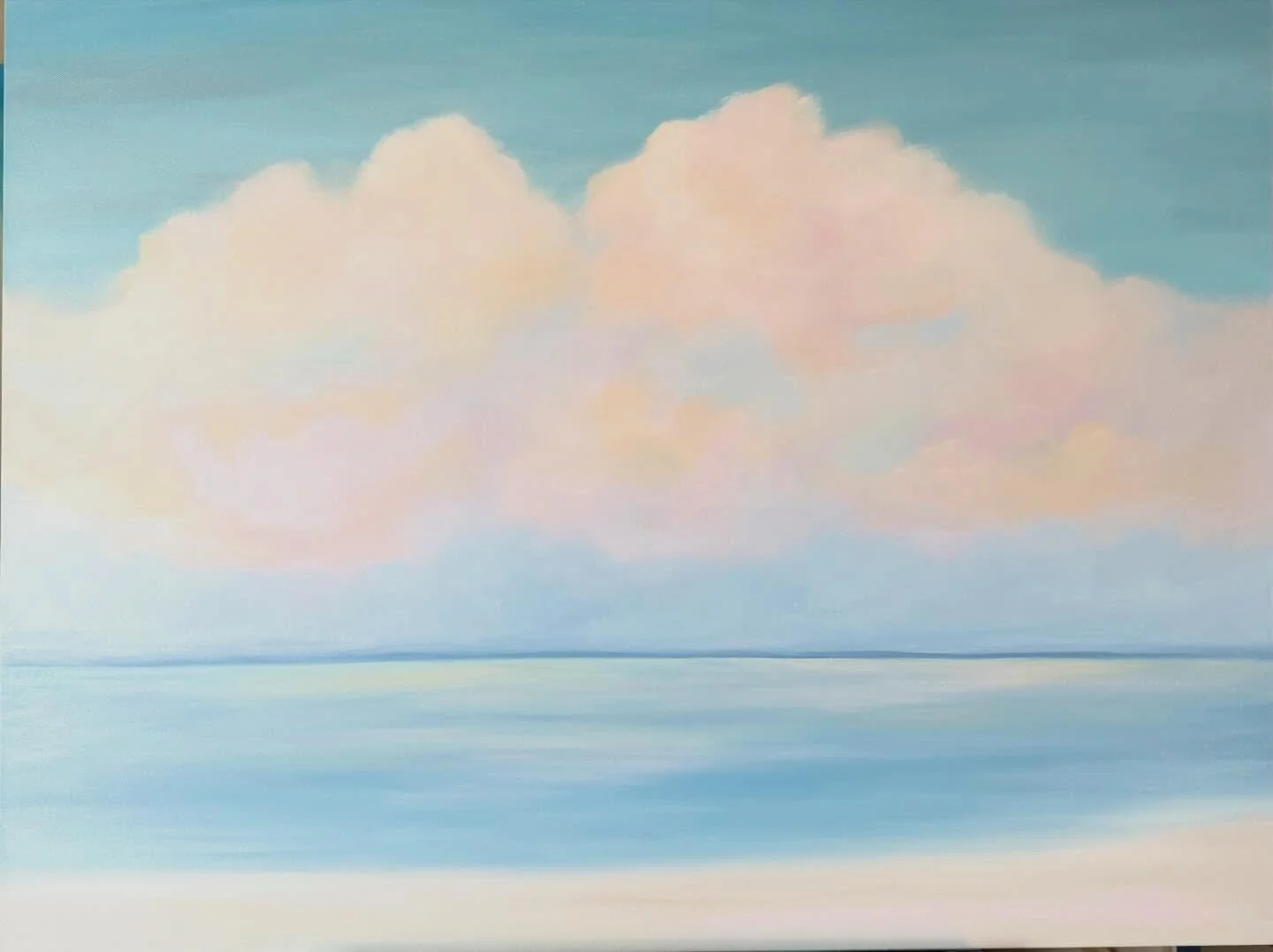 Lovely Day
36x48 acrylic painting on canvas

Blush-toned clouds drifting above an open horizon.  Designed to bring light and openness into a space.

Available.

#abstractseascapepainting
#coastalabstractart
#largewallart
#moderncoastalhome
#natureins