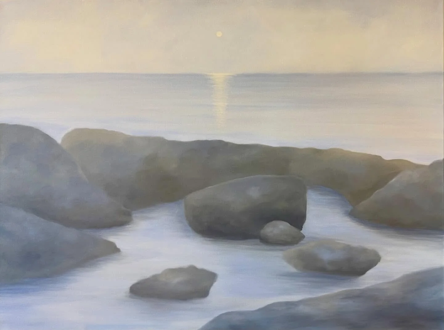 Blue Shore for Betty; 36x48; large scale acrylic abstract seascape painting on canvas to honor the wonderful and beloved mother of @mindymedick.  Thanks so much for the opportunity to be a part of this Mindy - it was an honor and a delight working wi