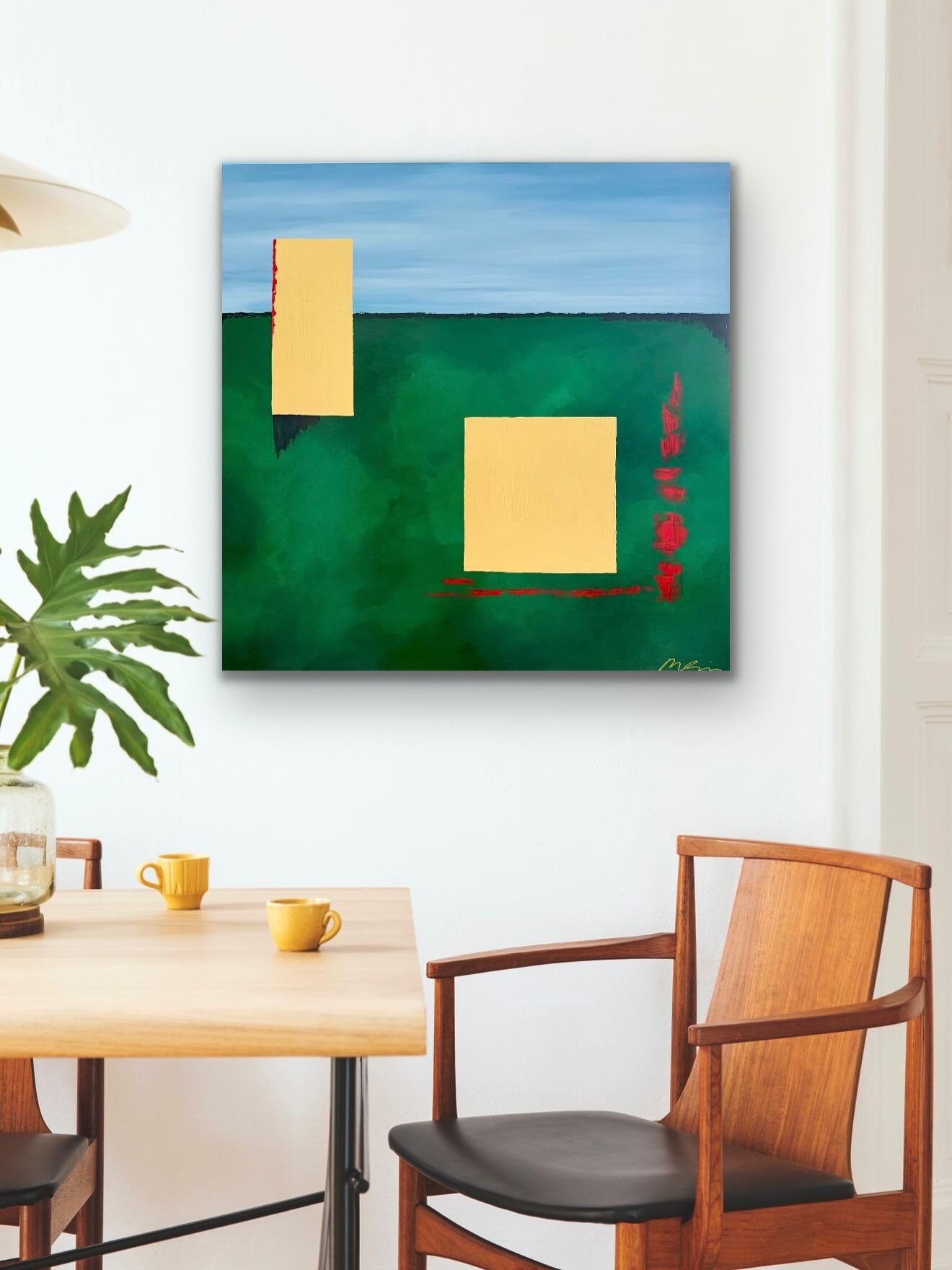 The Playground
36x36
Acrylic on canvas

The design assignment: abstract, geometric, architectural &amp; forest green.  I&rsquo;m so happy to have been selected for display at the gallery of The Platform Rail District. Thanks so much for the opportuni