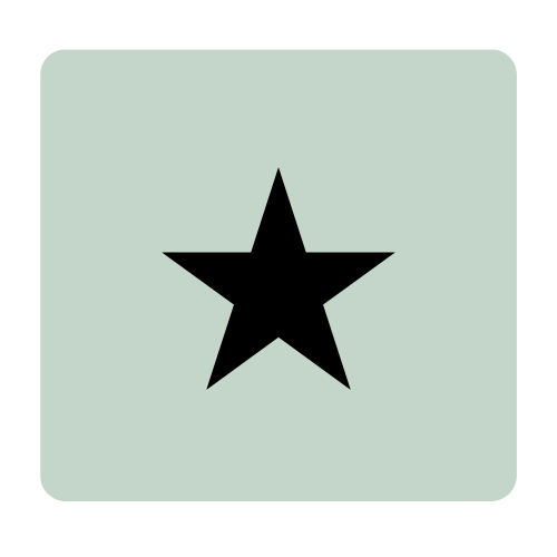 Black star on a light green background.