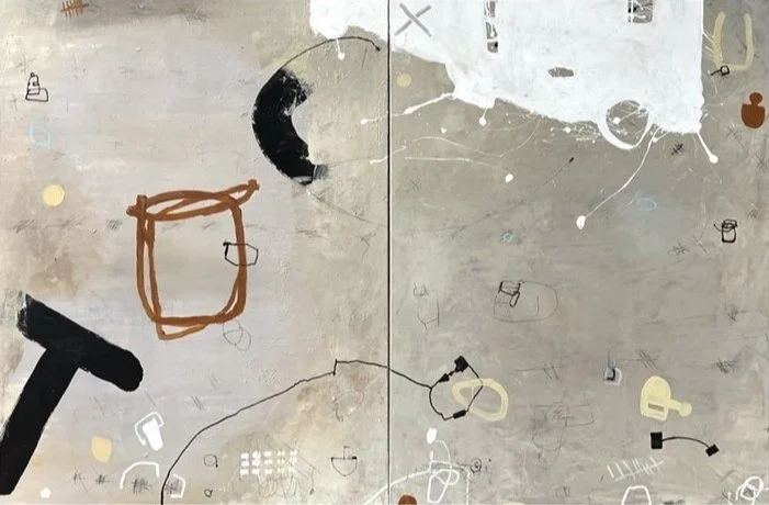  73” x 48” Mixed media on canvas  (2 pieces)  $5,300 