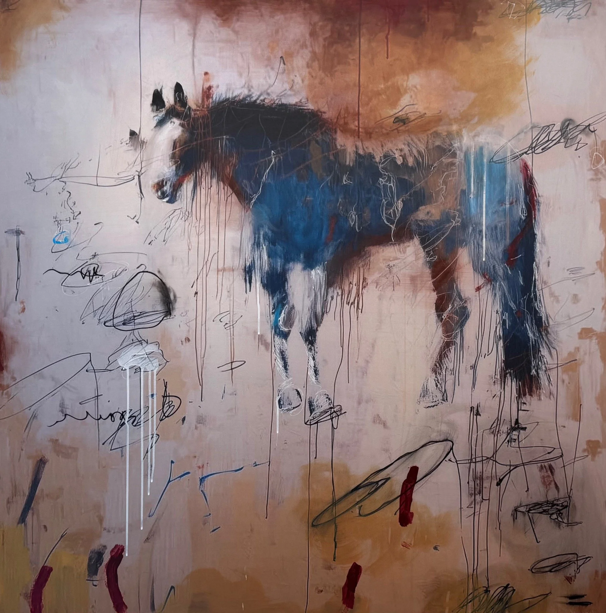  44" x 44" mixed media on canvas $2,600.00 