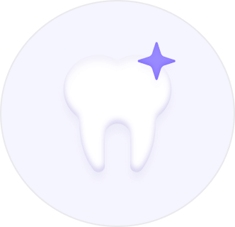 Tooth icon with a star in the upper right, symbolizing dental health or a dental clinic.