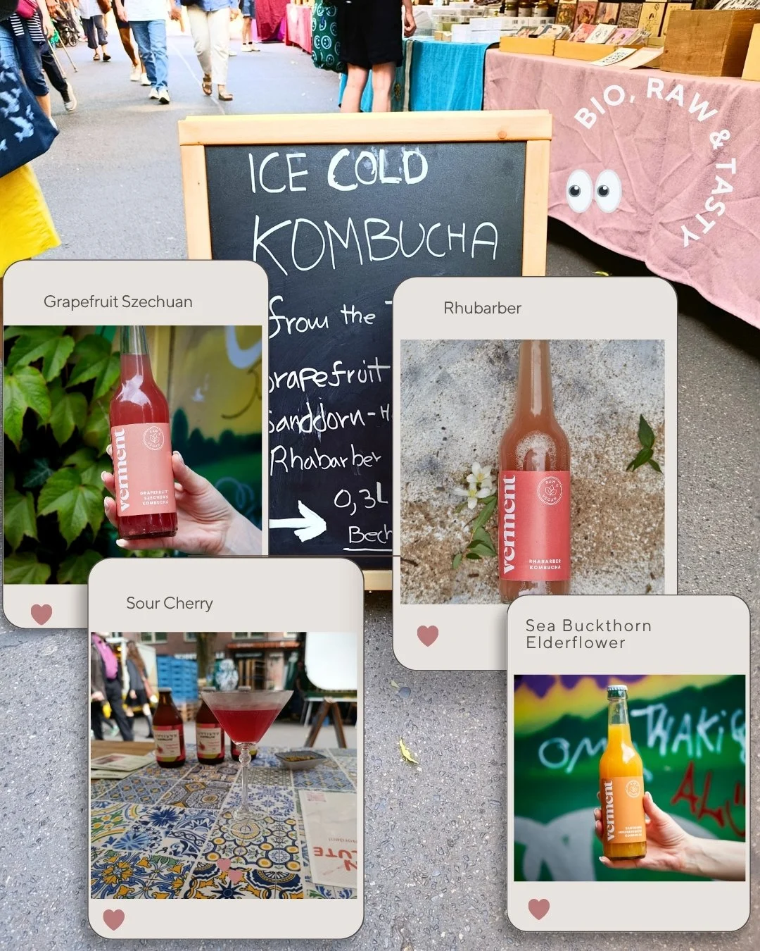 The forecast is in: sunshine and good vibes! ☀️
Tomorrow&rsquo;s weather is perfect for a stroll over to the Saturday Market at #Kollwitzplatz &mdash; and we&rsquo;ve got just the refreshment for it!

You asked, we listened:
Verment Kombucha is avail