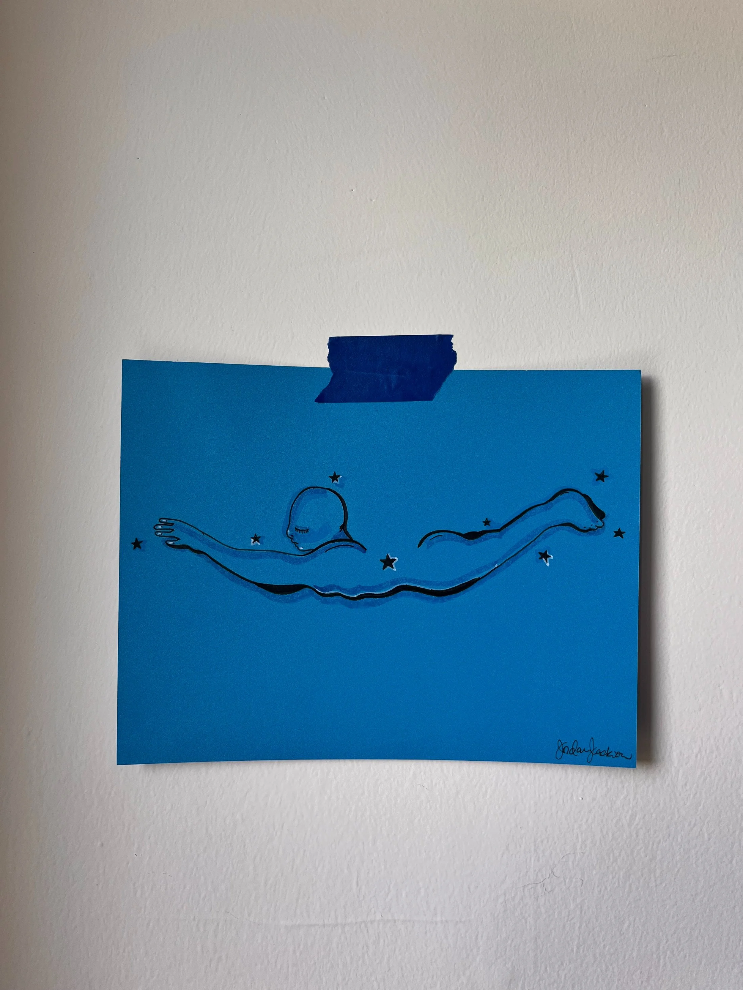 delusion but like, it is fine because it will work out. 2024. pen. 8X10 cardstock paper.