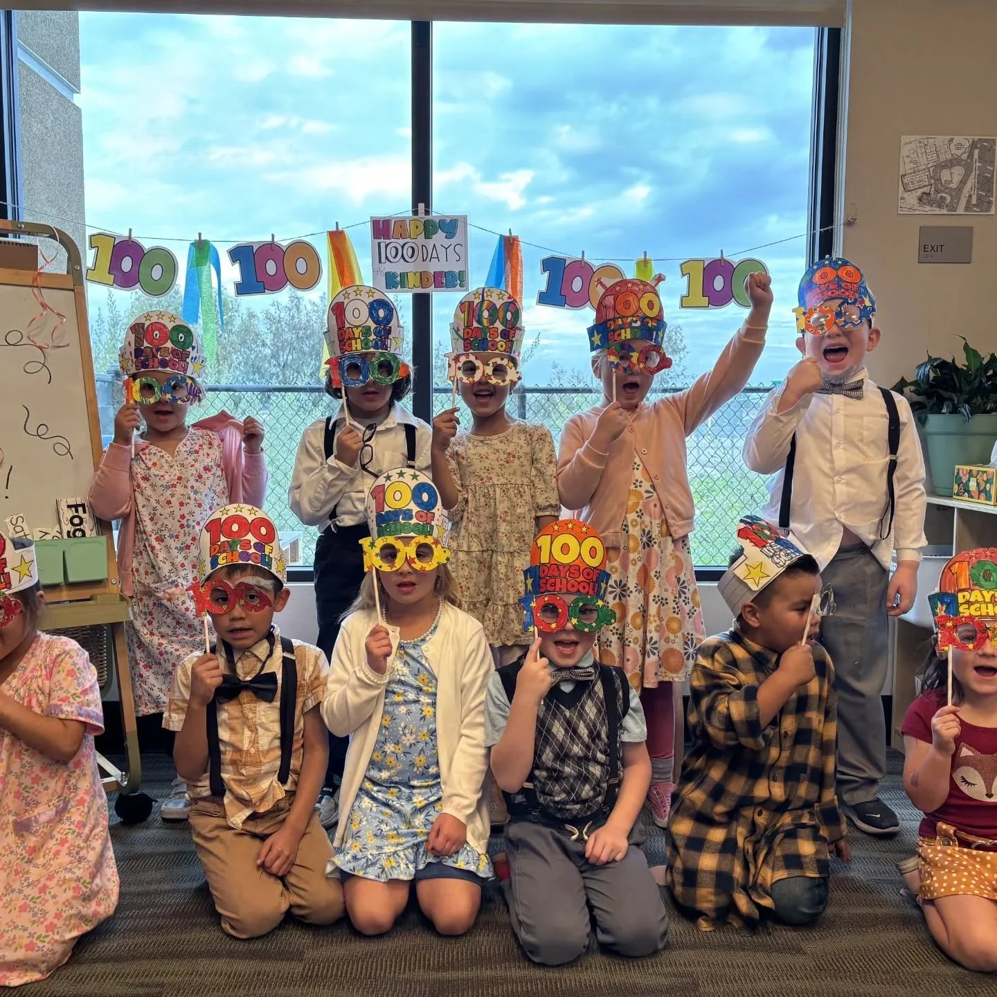 Happy 100th day Kindergarten! You are officially 100 days smarter today. We are so proud of you and love watching you learn and grow each day. 🎒📚📖📝🍎 @trinitytemeculapreschool