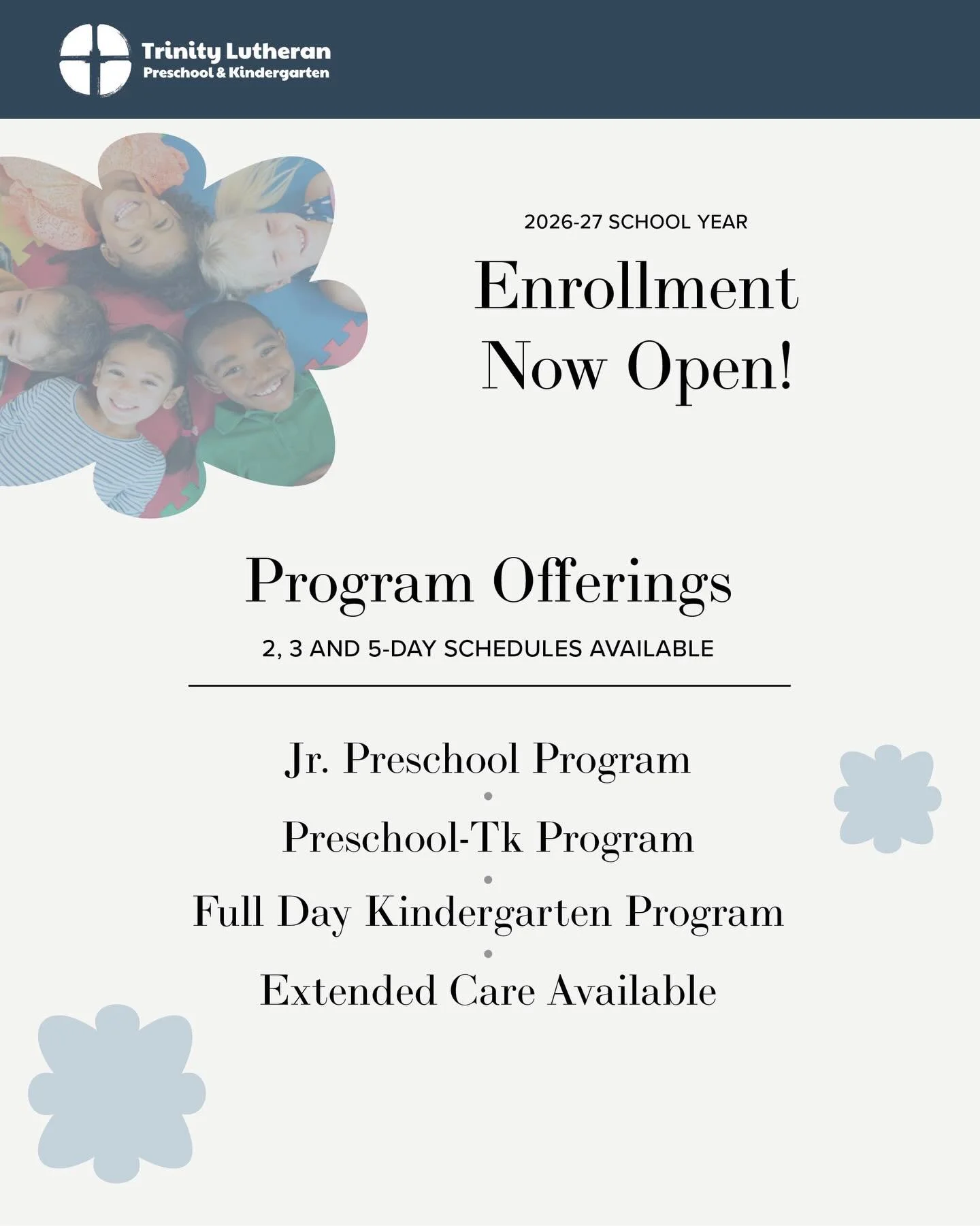 Enrollment for the 2026-2027 school year is now OPEN! 🎒 Click the link in our bio for info.
We know that choosing the right first step for your child&rsquo;s education is one of the biggest decisions you&rsquo;ll make. At Trinity Lutheran Preschool 