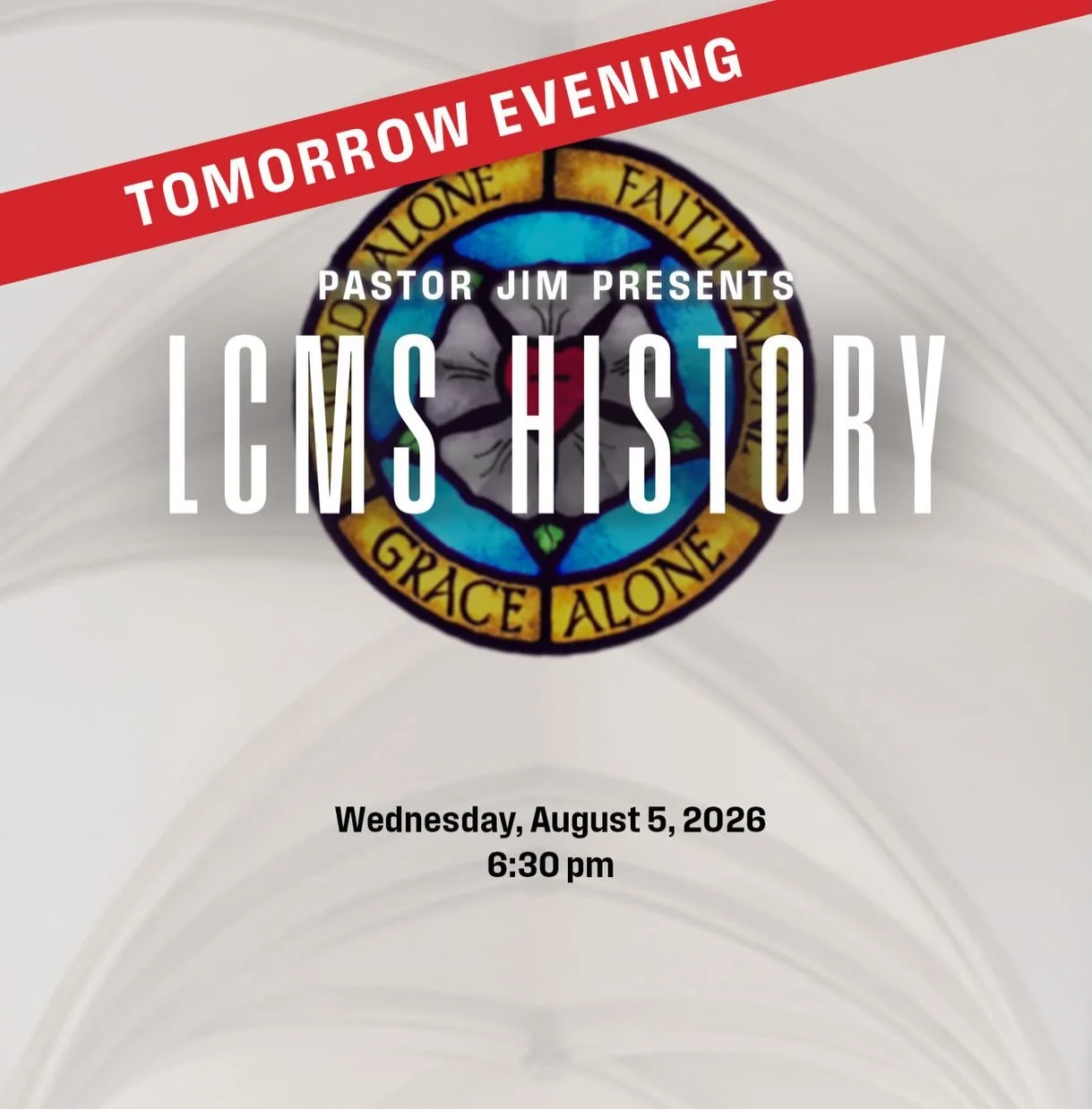 Join Pastor Jim at Trinity Lutheran Church in Temecula for a fascinating look into the history, formation, and funny anecdotes of the Lutheran Church-Missouri Synod (LCMS). Whether you are a long-time member or just curious about church history, ever