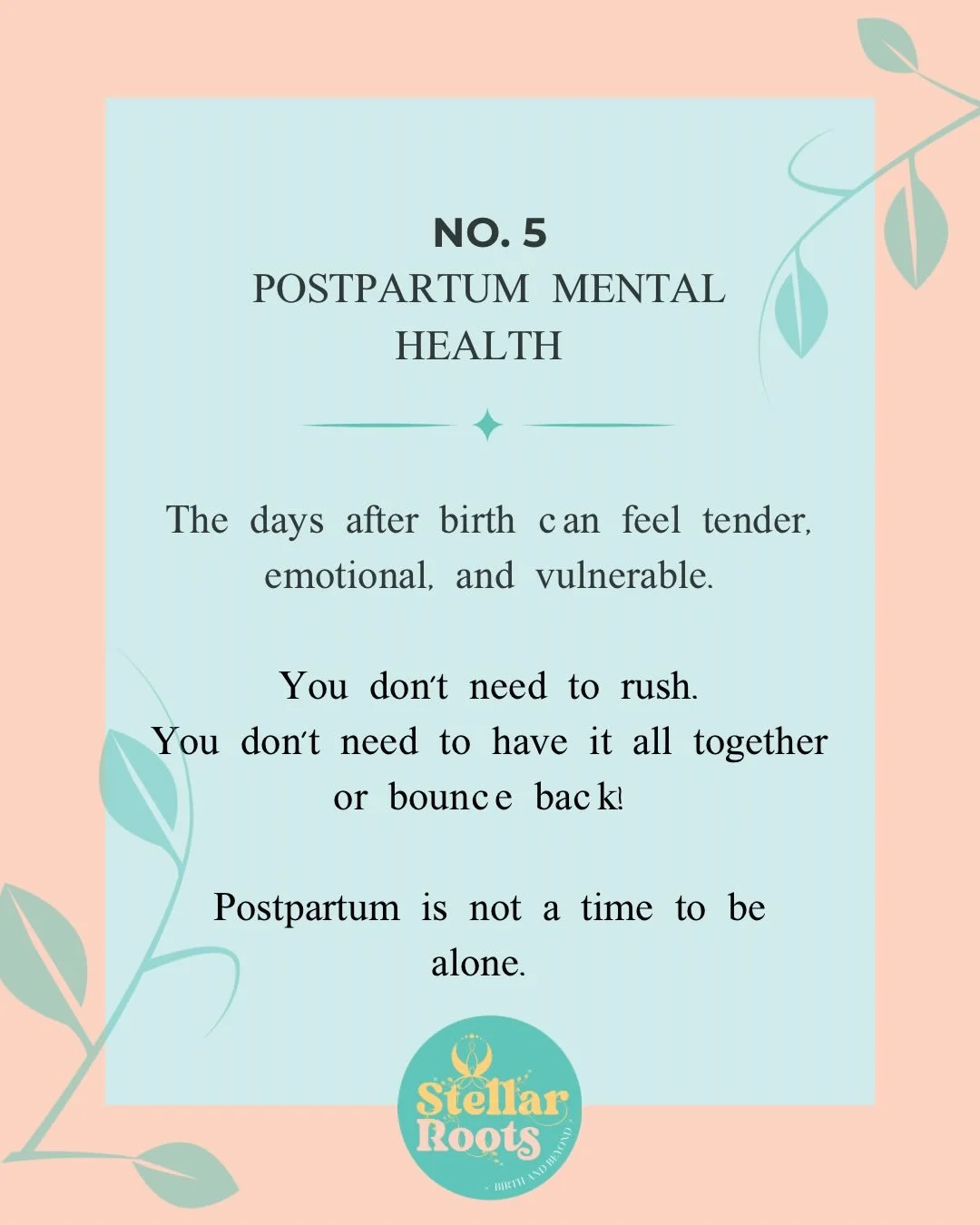 ✨ No. 5 - SUPPORTING YOU WITH YOUR MENTAL HEALTH ✨

Postpartum is a tender time, emotionally, mentally, and physically. 🤍

A postpartum doula offers gentle, steady support as you adjust to life with your baby. She holds space for your feelings, help