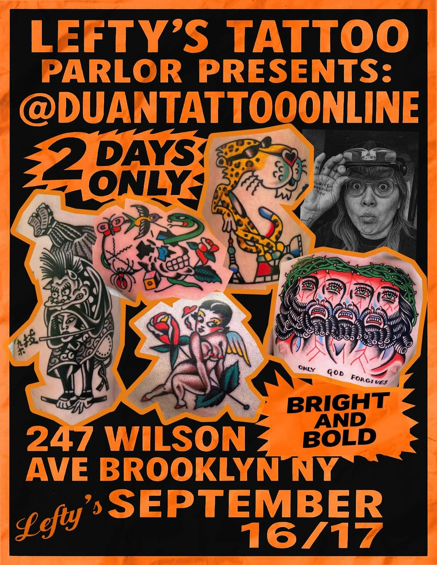 ❤️&zwj;🔥💥 @duantattooonline Guesting with us at Lefty&rsquo;s two days only! September 16th and 17th ❤️&zwj;🔥 check out Duan&rsquo;s amazing flash and tattoos and don&rsquo;t miss out on this limited opportunity to book! 📚 Contact Duan directly t
