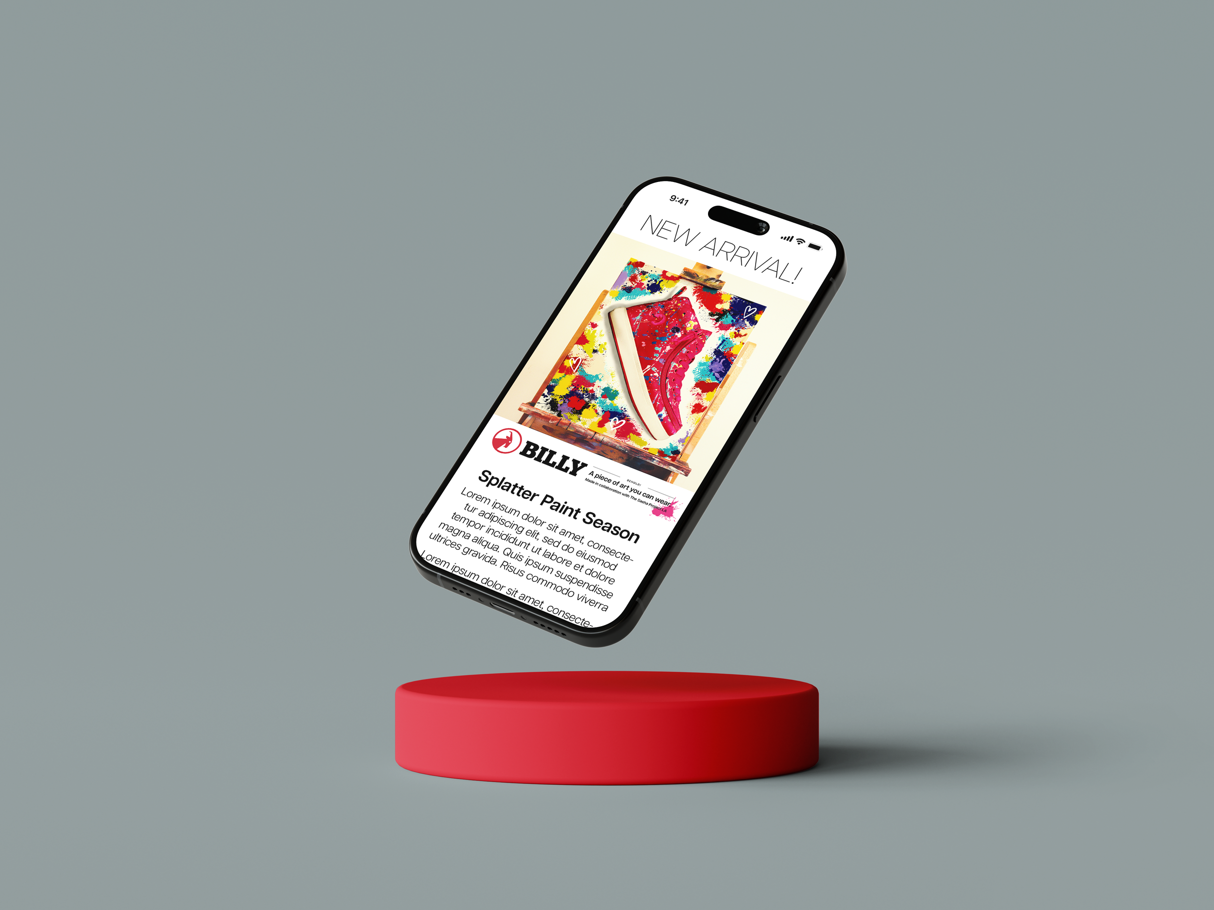 Email banner for Billy Footwear