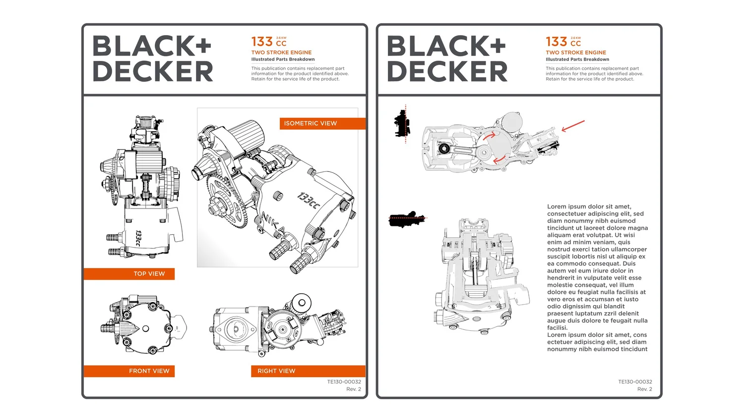 Engine subassembly exploded view