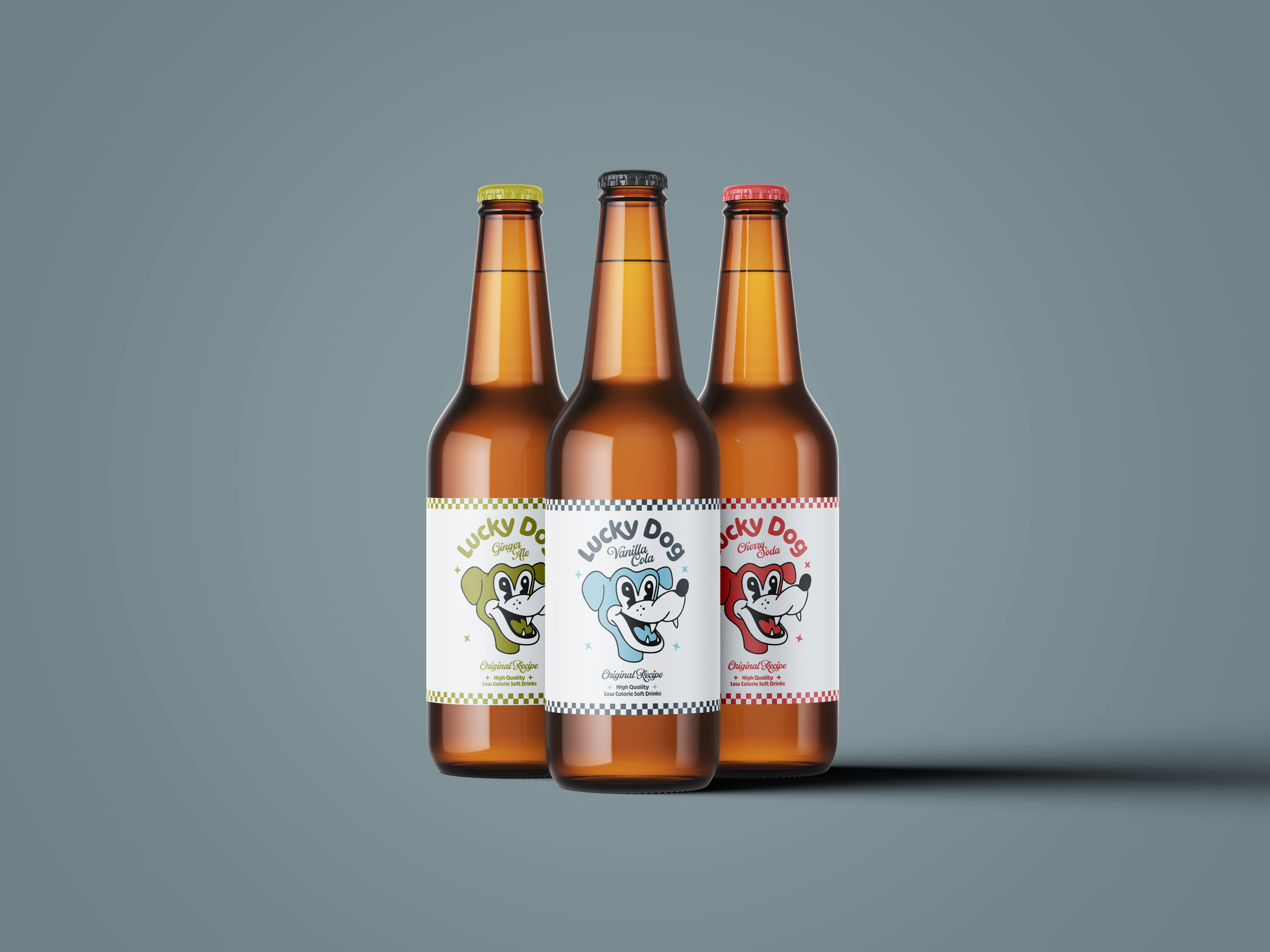 Bottle Mockup - Lucky Dog Soda bottle mockup. Produced in Photoshop.