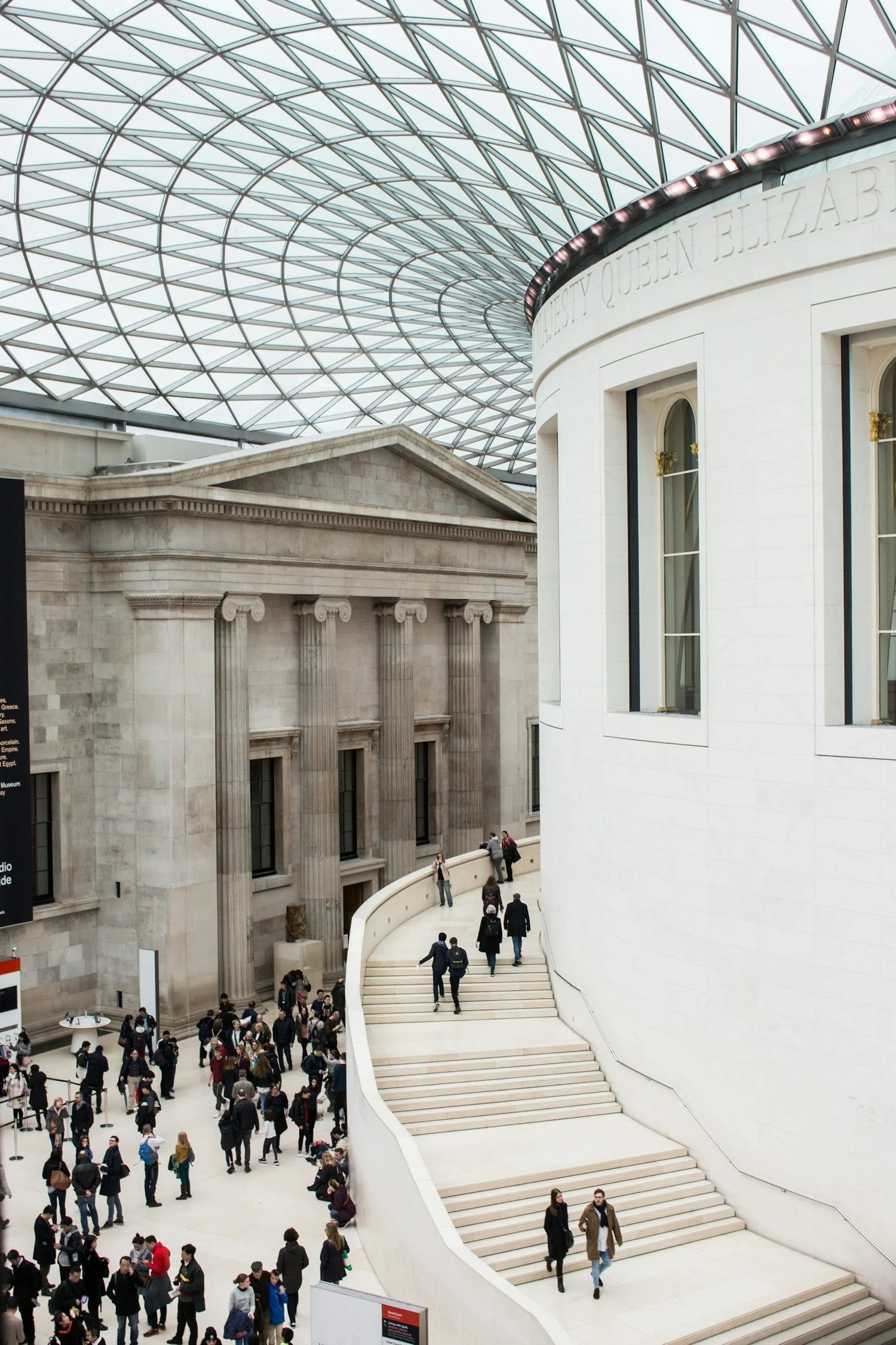 Grand museum gallery interior in London