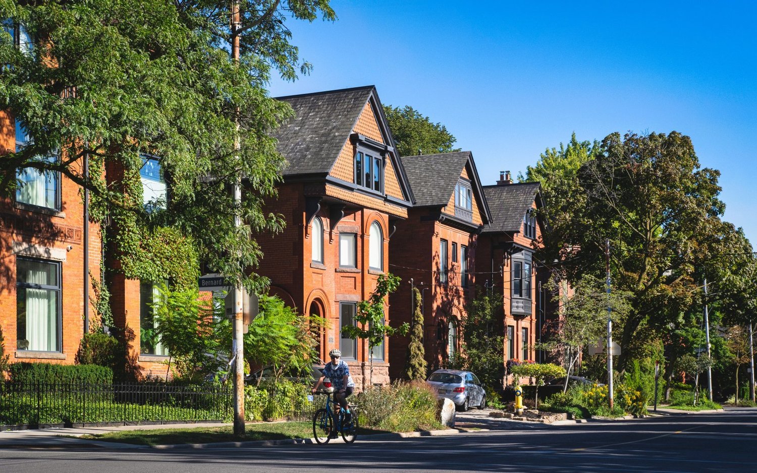 Victorian houses on a leafy Annex street in Toronto's West End