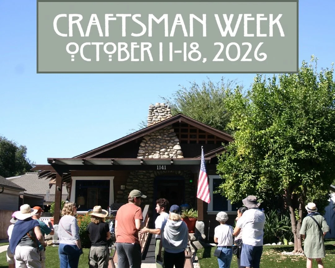 CRAFTSMAN WEEK GENERAL SALE IS OPEN!

Pasadena Heritage&rsquo;s Craftsman Week returns October 11-18, 2026, and events are selling out!

Each year, Craftsman Week celebrates the enduring beauty, craftsmanship, and cultural legacy of the Arts and Craf