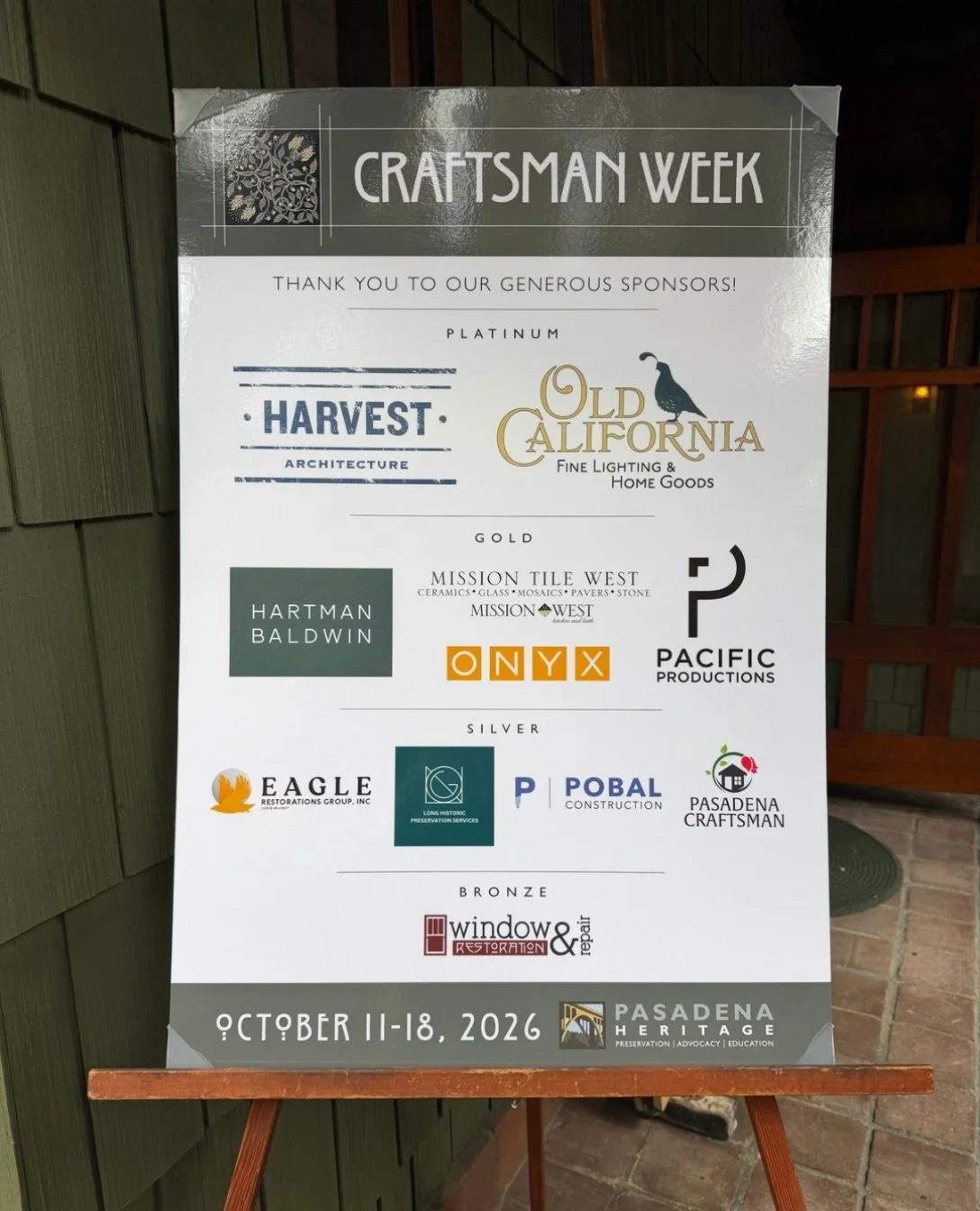 Thank you to our generous Craftsman Week 2026 sponsors! We are so grateful for your support in helping to bring this year&rsquo;s Craftsman Week to life - and what a week it was! Stay tuned for highlights, memories, and more coming soon. We&rsquo;re 