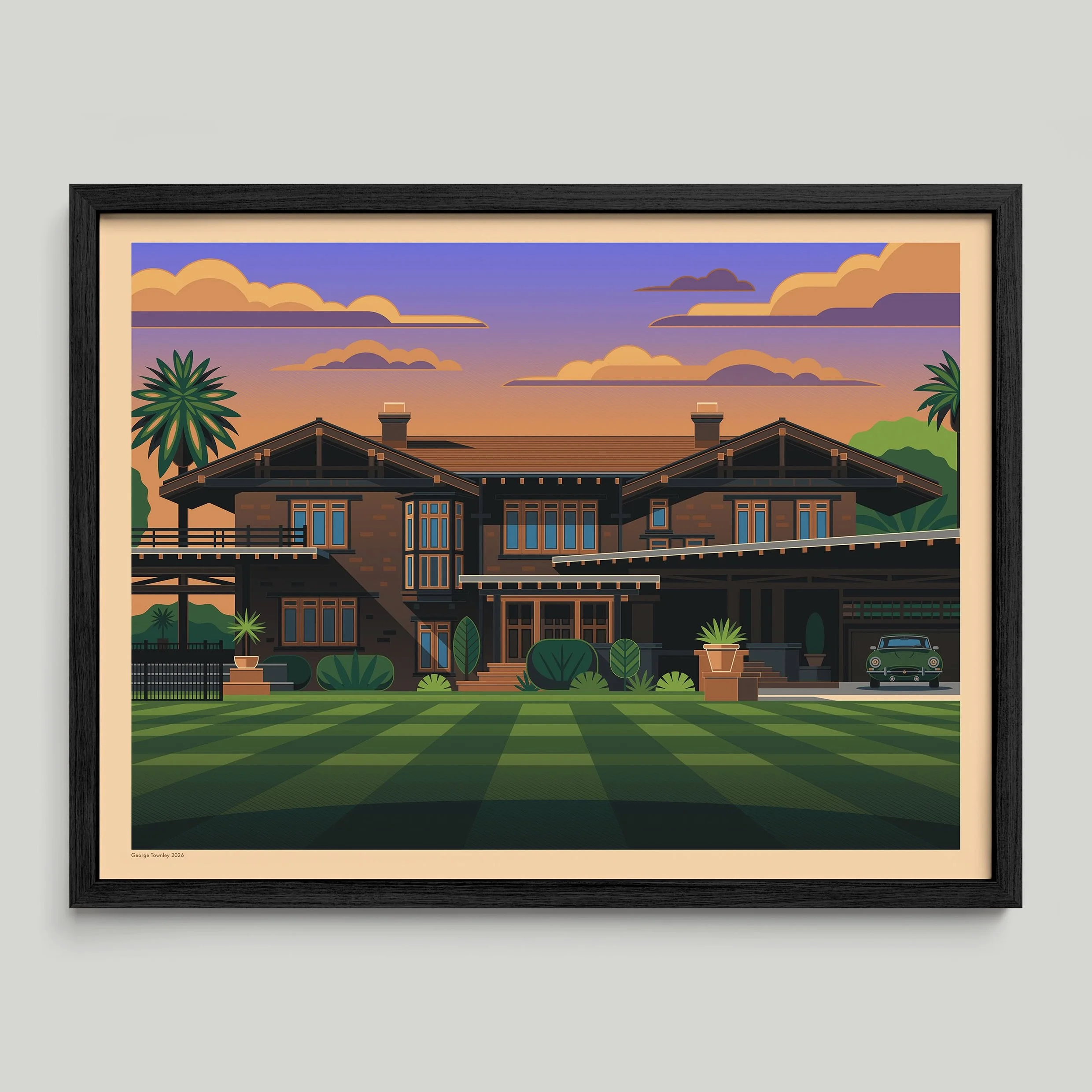 A one-of-a-kind work of art! Created exclusively for Pasadena Heritage, London-based artist&nbsp;George Townley&nbsp;offers a stunning artistic interpretation of the iconic Robert R. Blacker House, capturing the spirit and character of this Greene &a
