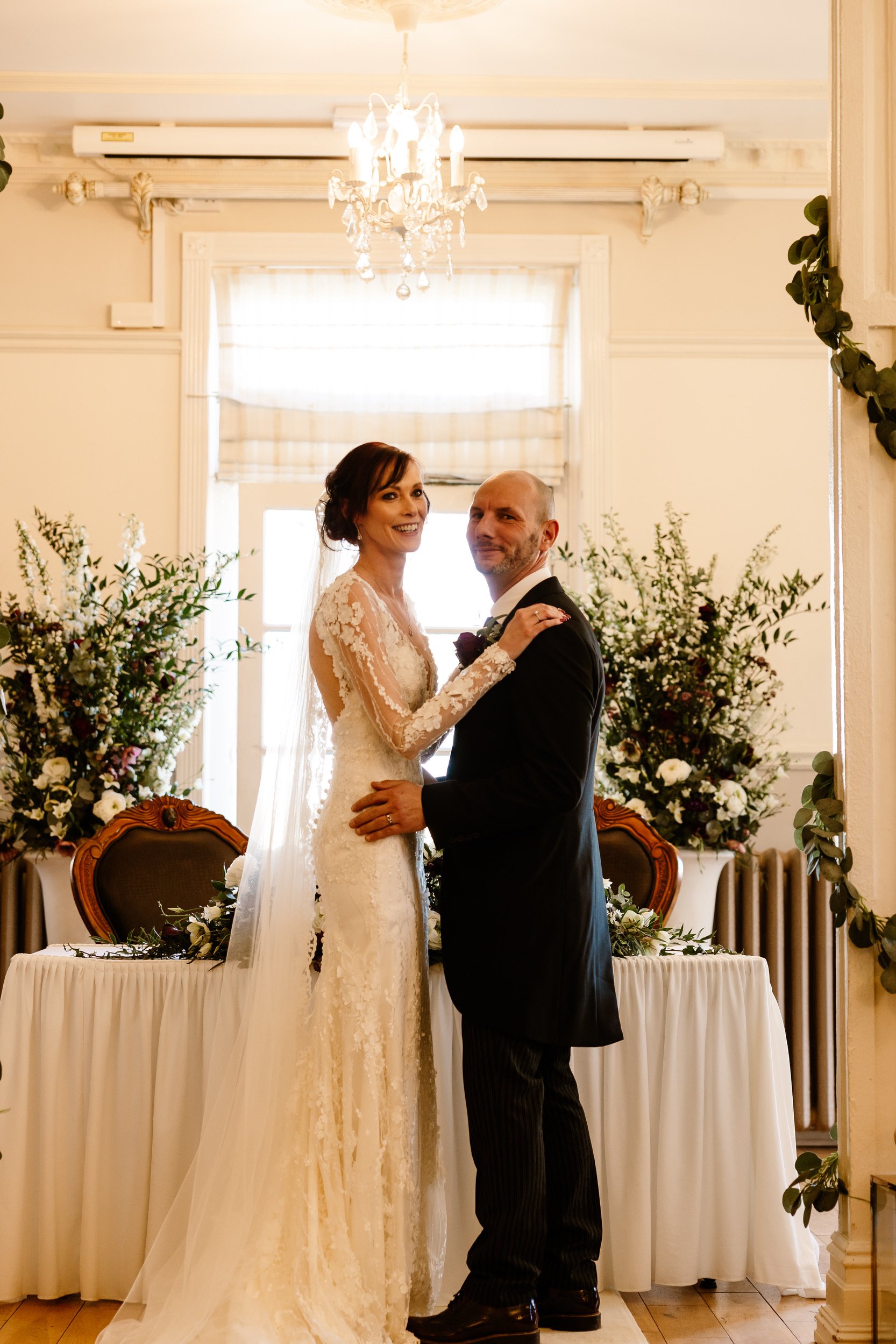 The bride and groom