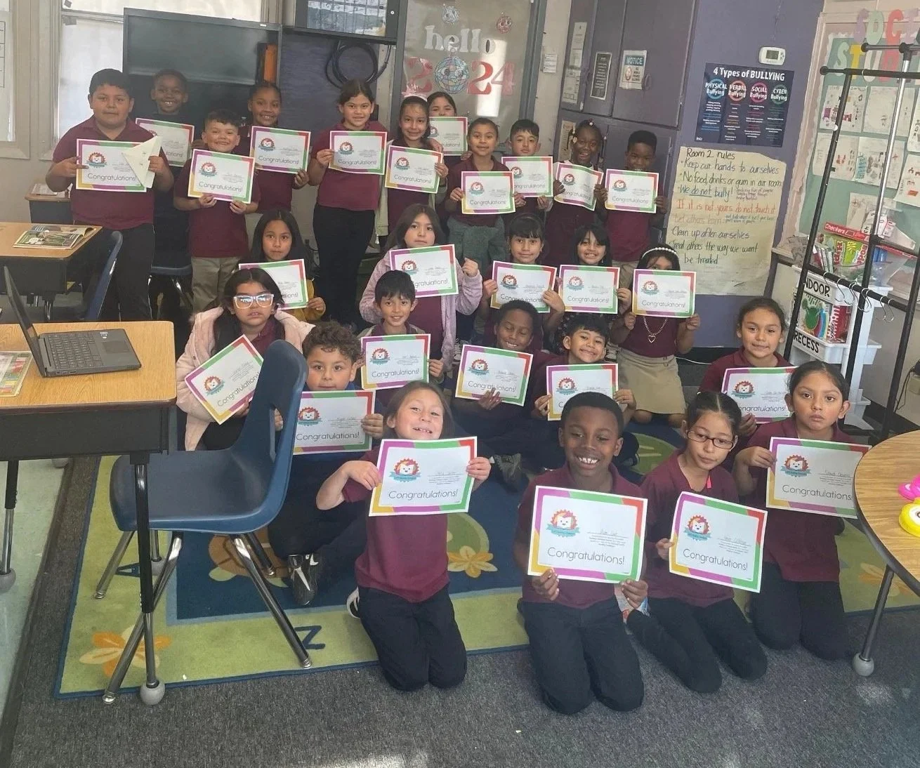 Students at Lifeline Education Charter School in Compton, CA celebrating reading achievement with CAPIT Reading